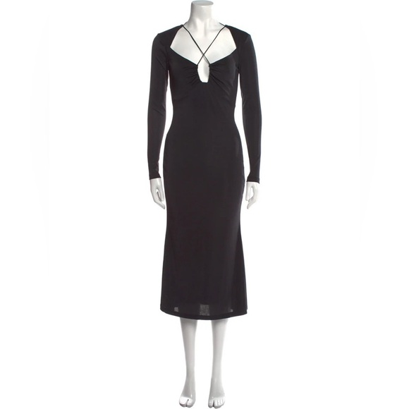 Jason Wu Black Long Sleeve Midi Length Dress - Picture 1 of 9